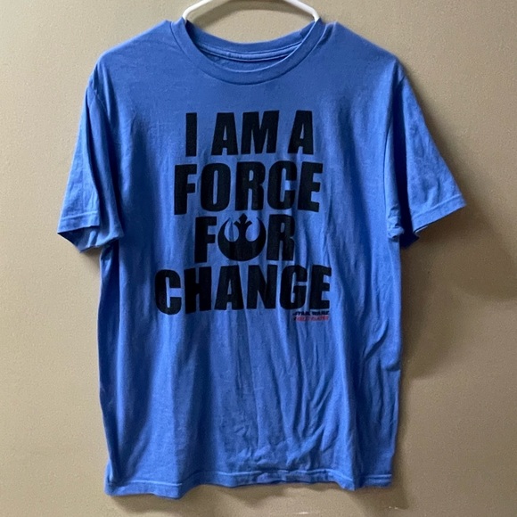Sz Med Blue “Force for Change” T-Shirt - Picture 1 of 4